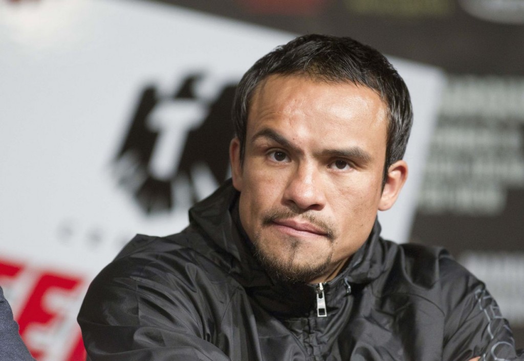 Mexican boxer Juan Manuel Marquez attends a news conference at the MGM Grand in Las Vegas